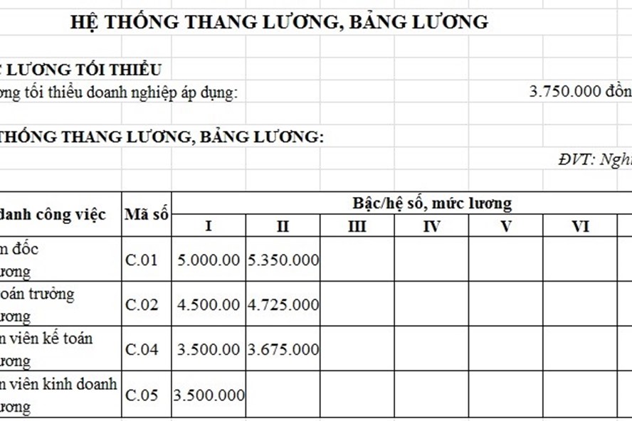 Mức phạt không đăng ký thang lương, bảng lương